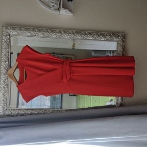 Rachel Roy twist knit asymmetrical red dress